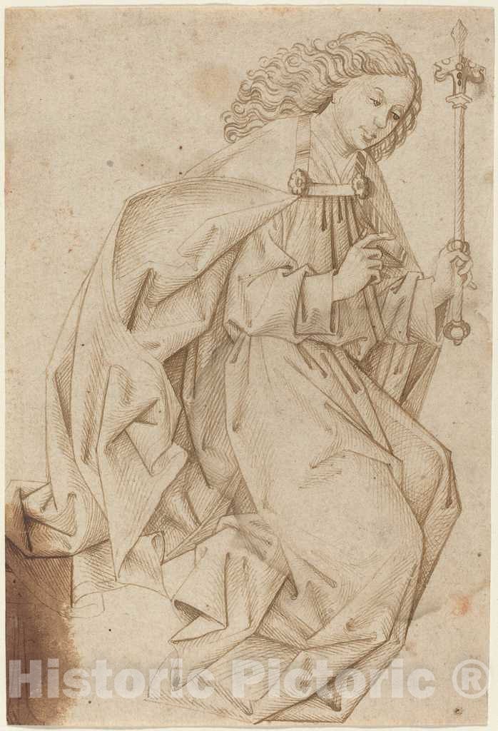 Art Print : Swabian School, The Angel of The Annunciation, 1480s - Vintage Wall Art