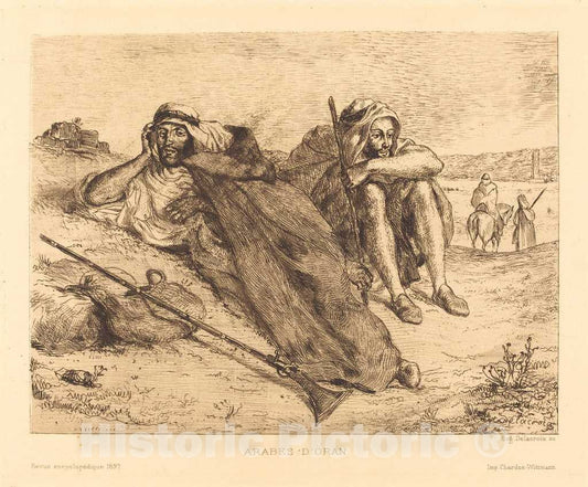 Art Print : EugÃ¨ne Delacroix, Arabes d'Oran, 1833 - Vintage Wall Art