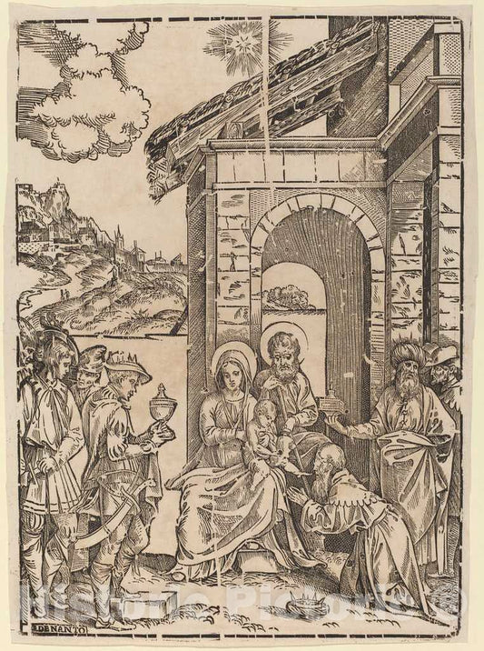 Art Print : Francesco Denanto, The Adoration of The Magi - Vintage Wall Art