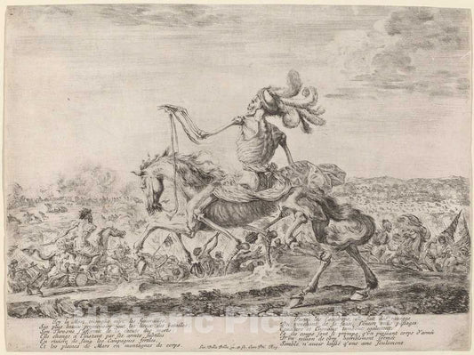 Art Print : Stefano Della Bella, La Mort sur un Champ de Bataille [Death on a Battlefield], 1648 - Vintage Wall Art