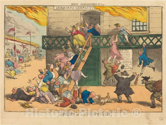 Art Print : Rowlandson, Sports of a Country Fair, 1810 - Vintage Wall Art