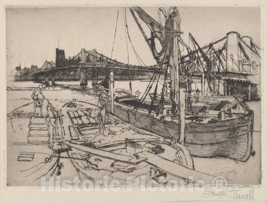 Art Print : Joseph Pennell, Chelsea, No.II, 1886 - Vintage Wall Art