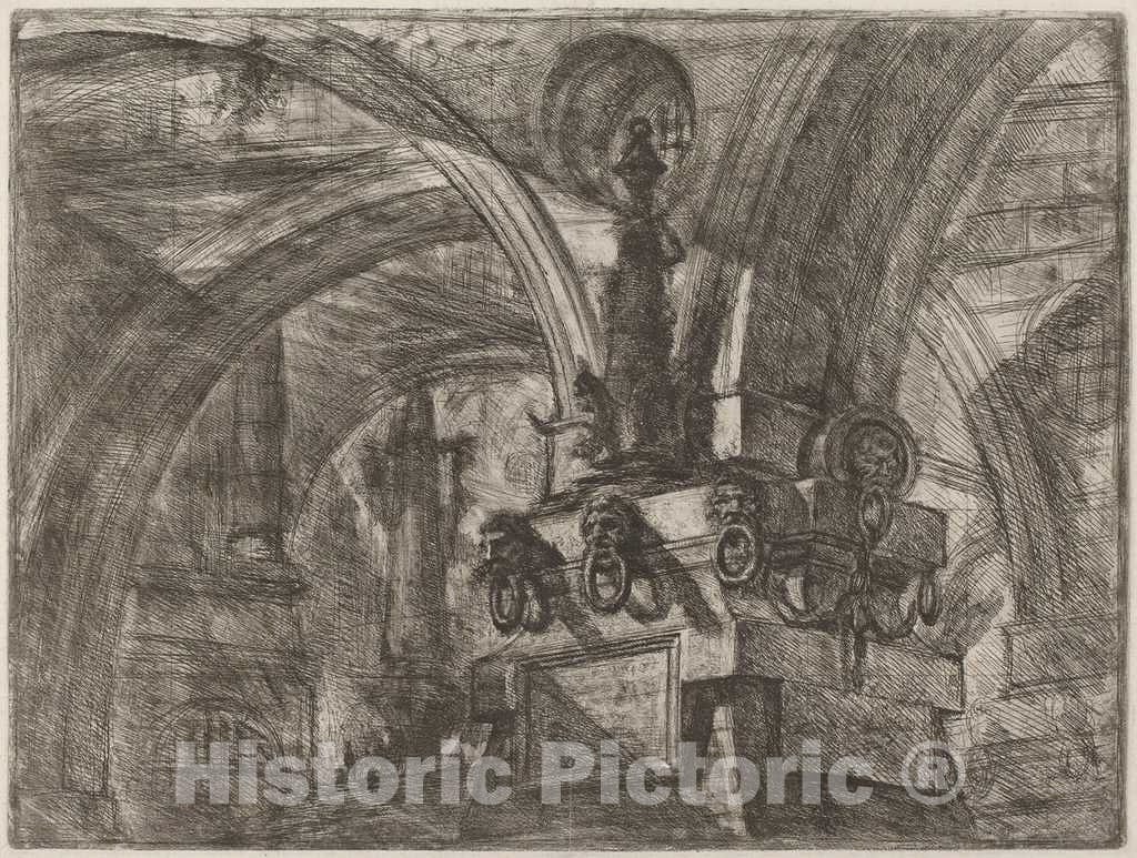 Art Print : Giovanni Battista Piranesi, The Pier with a Lamp, c.1754 - Vintage Wall Art