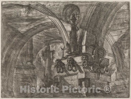 Art Print : Giovanni Battista Piranesi, The Pier with a Lamp, c.1754 - Vintage Wall Art