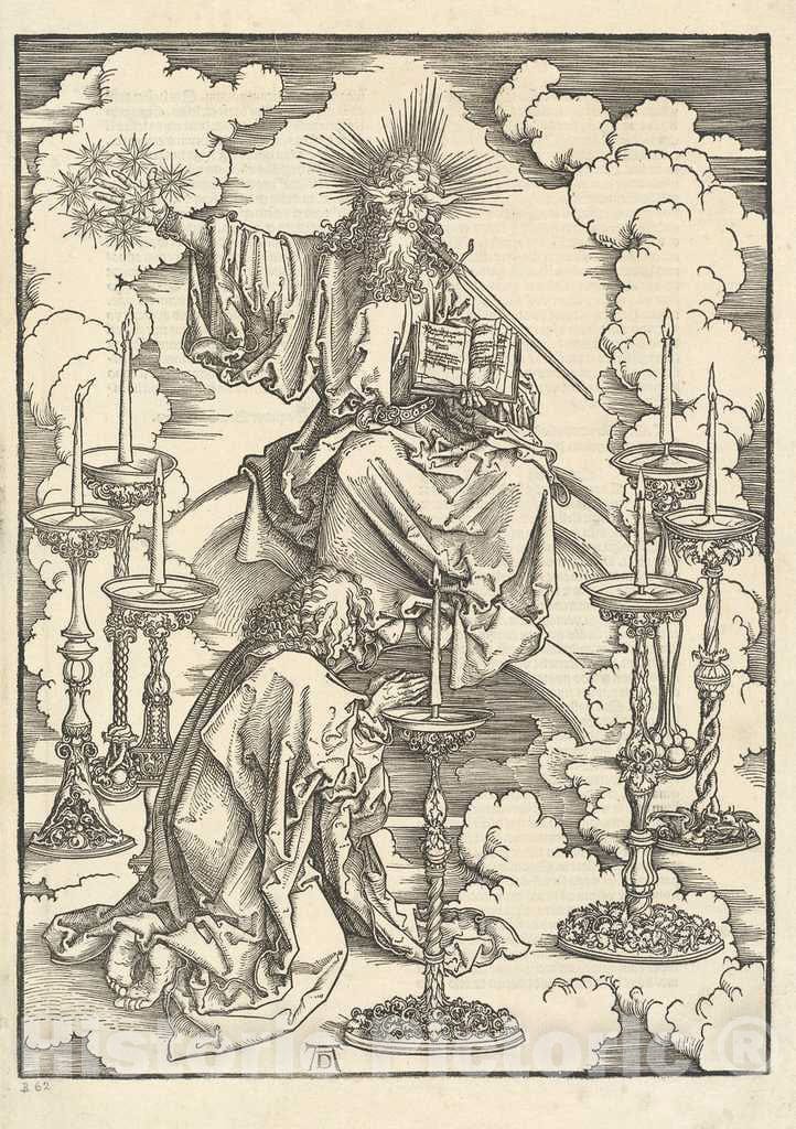 Art Print : Albrecht DÃ¼rer, The Vision of The Seven Candlesticks, 1498 - Vintage Wall Art