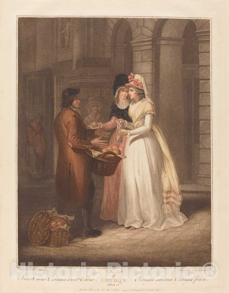 Art Print : Schiavonetti After Wheatley, Sweet China Oranges, 1794 - Vintage Wall Art