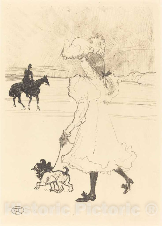 Art Print : Henri de Toulouse-Lautrec, in The Woods (Au Bois), 1899 - Vintage Wall Art