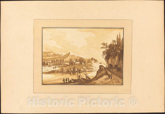 Art Print : Prestel After Weirotter, Mountain Landscape, 1782 - Vintage Wall Art