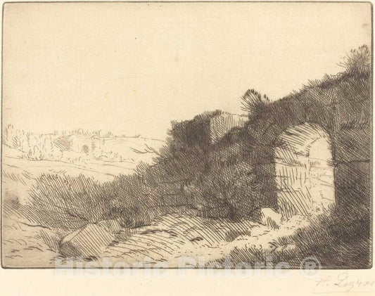 Art Print : Alphonse Legros, Roman Ruin (Ruine Romaine) - Vintage Wall Art