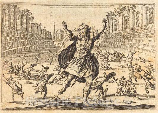 Art Print : Jacques Callot, Skirmish in a Roman Circus, c. 1622 - Vintage Wall Art