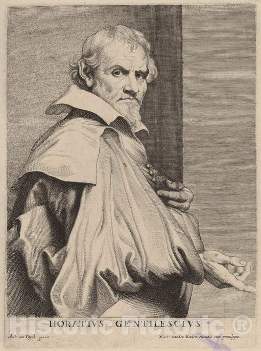 Art Print : Vorsterman After Van Dyck, Orazio Gentileschi, c.1634 - Vintage Wall Art