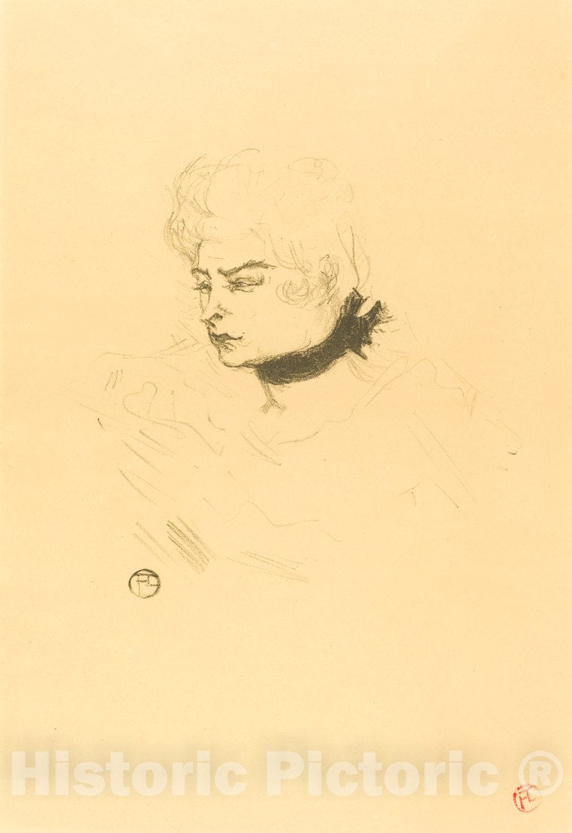Art Print : Henri de Toulouse-Lautrec, Mlle. Pois Vert, 1895 - Vintage Wall Art