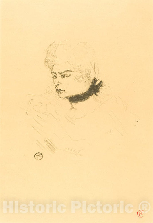 Art Print : Henri de Toulouse-Lautrec, Mlle. Pois Vert, 1895 - Vintage Wall Art