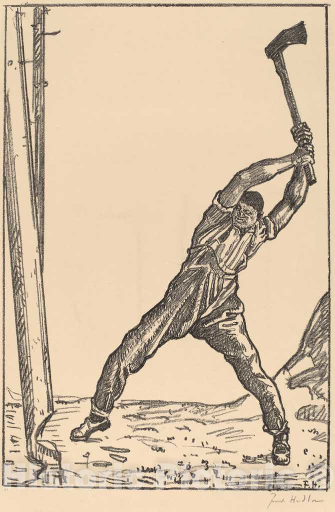 Art Print : Hodler, Lumberman - Vintage Wall Art