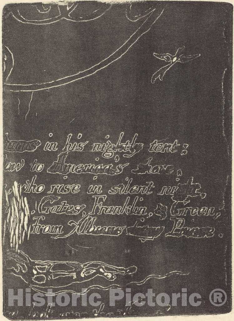 Art Print : William Blake, Restrike from Fragment of Cancelled Plate Fora Prophecy, 1793 - Vintage Wall Art