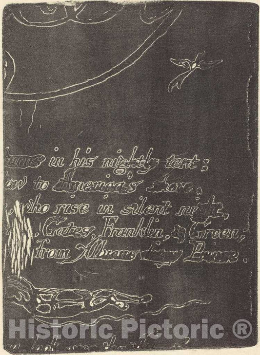 Art Print : William Blake, Restrike from Fragment of Cancelled Plate Fora Prophecy, 1793 - Vintage Wall Art