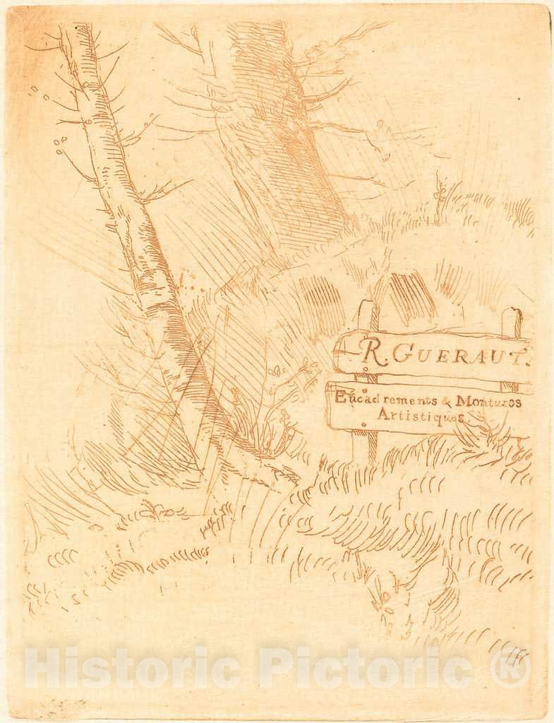Art Print : Alphonse Legros, Address of R. Gueraut (Adresse de M.R. Gueraut) - Vintage Wall Art