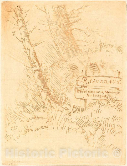 Art Print : Alphonse Legros, Address of R. Gueraut (Adresse de M.R. Gueraut) - Vintage Wall Art