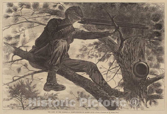 Art Print : Homer, The Army of The Potomac - A Sharp-Shooter on Picket Duty, 1862 - Vintage Wall Art