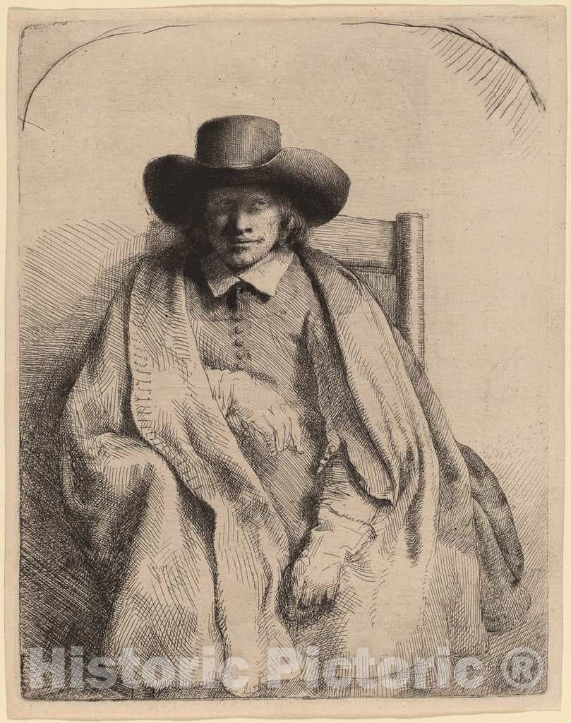Art Print : Rembrandt, Clement de Jonghe, 1651 - Vintage Wall Art