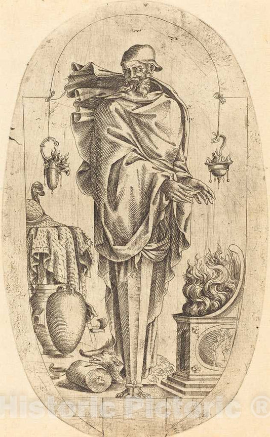 Art Print : Jean Mignon, Old Man Warming His Hands - Vintage Wall Art