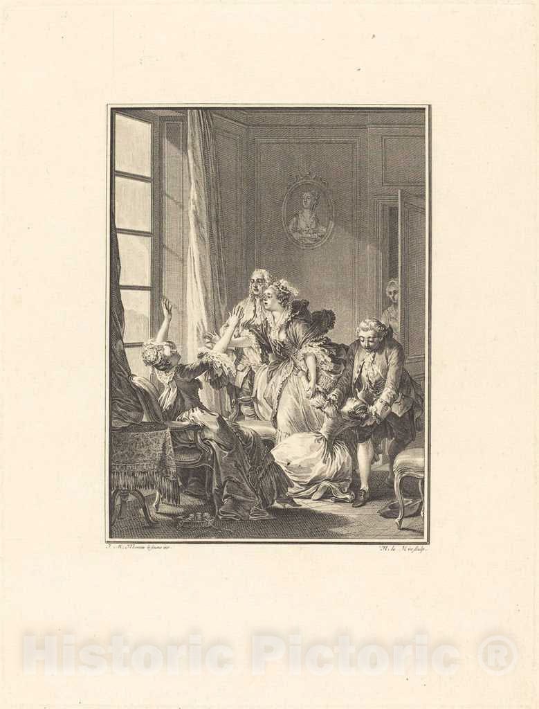 Art Print : NoÃ«l Le Mire After Michel Moreau, Julie s'Ã©vanouit Dans un Fauteuil - Vintage Wall Art
