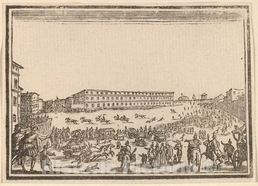 Art Print : Eckman After Jacques Callot, Piazza Presso alla Porta al Prato, 1621 - Vintage Wall Art
