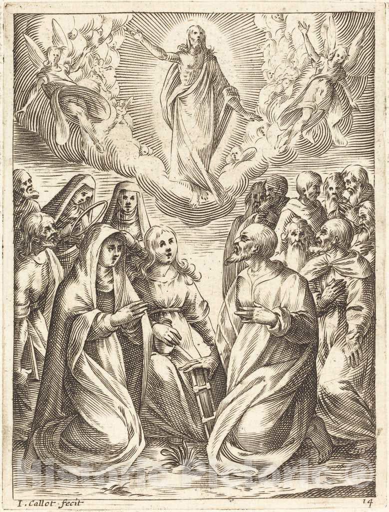 Art Print : Jacques Callot, The Ascension, c.1610 - Vintage Wall Art