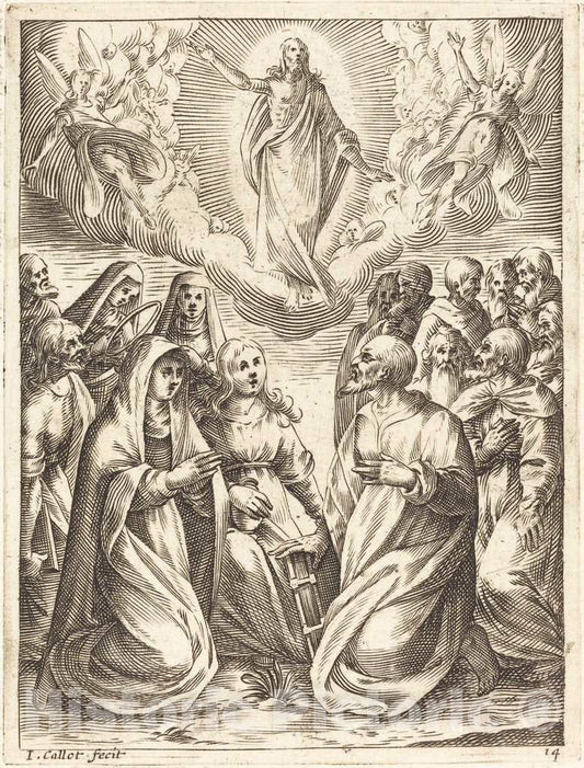 Art Print : Jacques Callot, The Ascension, c.1610 - Vintage Wall Art