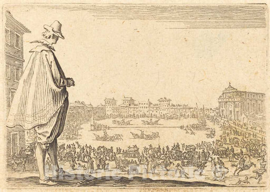 Art Print : Jacques Callot, Piazza Santa Maria Novella, Florence, c. 1622 - Vintage Wall Art