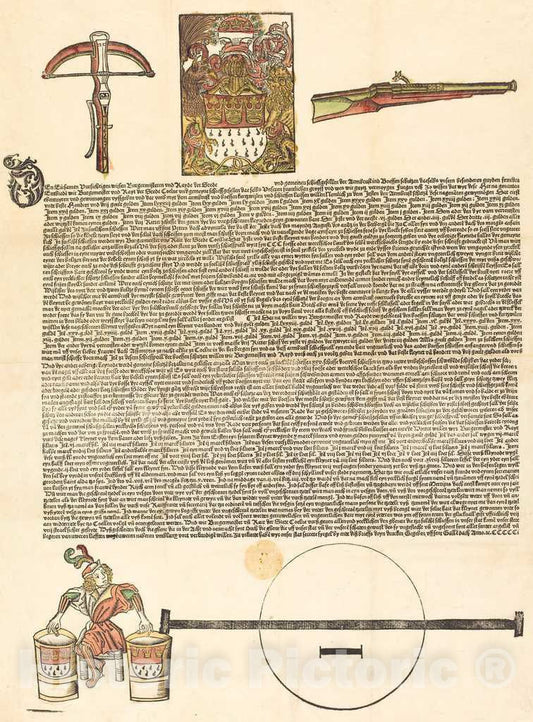 Art Print : Broadside: an Invitation to an Arms Competition, in or After 1501 - Vintage Wall Art