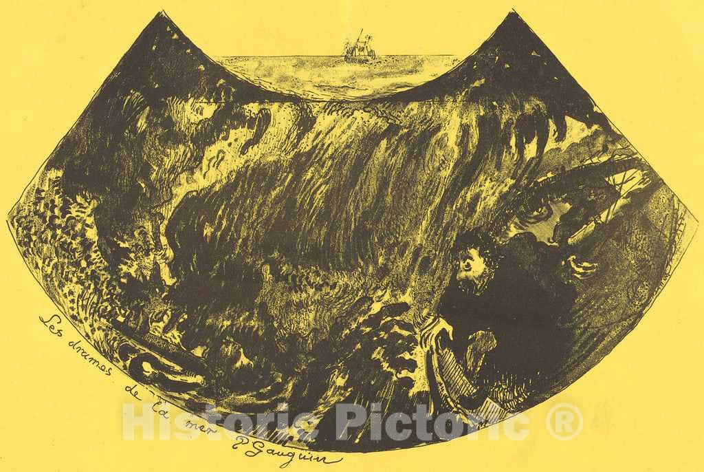 Art Print : Paul Gauguin, Dramas of The Sea: A Descent into The Maelstrom (Les drames de la mer), 1889 - Vintage Wall Art