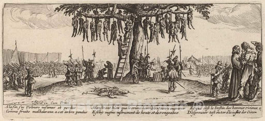 Art Print : Van Schagen After Jacques Callot, The Hanging - Vintage Wall Art