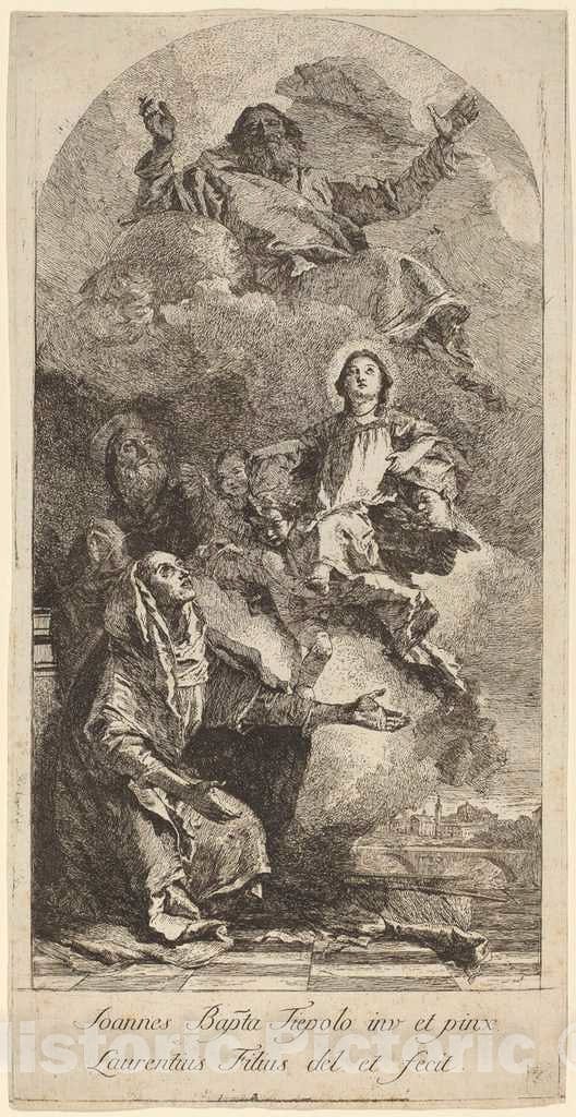 Art Print : Tiepolo After Battista Tiepolo, The Vision of Saint Anne - Vintage Wall Art