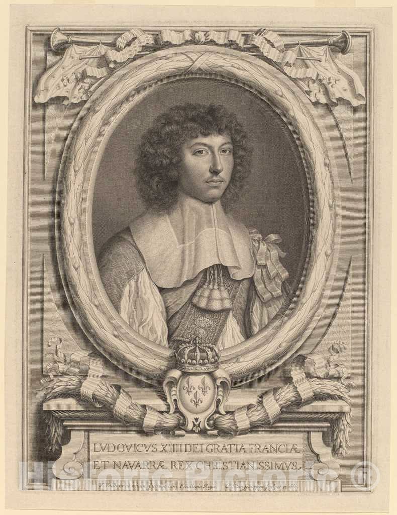 Art Print : Schuppen After Vaillant, Louis XIV, 1660 - Vintage Wall Art