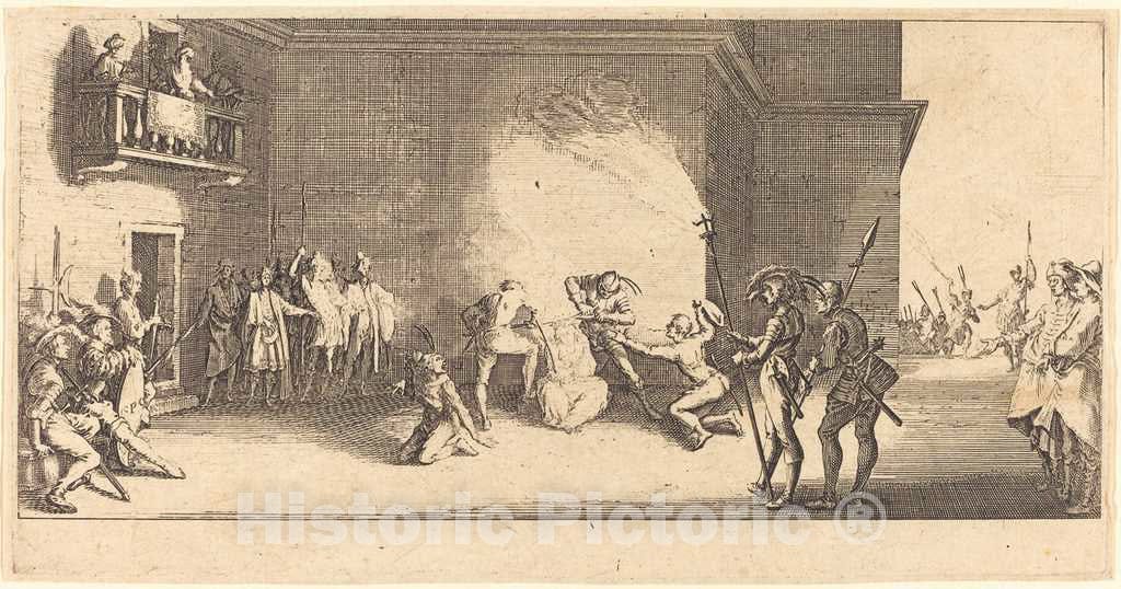Art Print : Jacques Callot, The Crowning with Thorns, c. 1618 - Vintage Wall Art