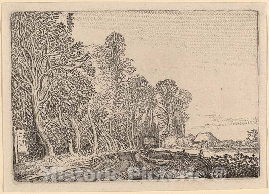 Art Print : Willem Buytewech, Road at The Edge of The Forest, 1621 - Vintage Wall Art