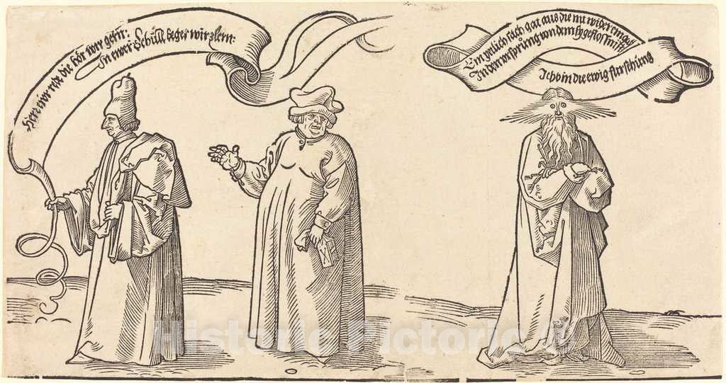 Art Print : Albrecht DÃ¼rer, The Teacher, The Clergyman, and Providence, 1526 - Vintage Wall Art