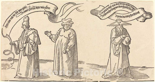 Art Print : Albrecht DÃ¼rer, The Teacher, The Clergyman, and Providence, 1526 - Vintage Wall Art