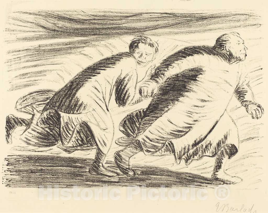 Art Print : Ernst Barlach, The Fugitives, c.1917 - Vintage Wall Art
