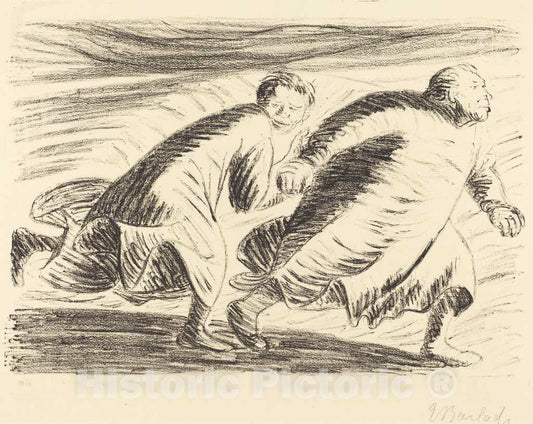 Art Print : Ernst Barlach, The Fugitives, c.1917 - Vintage Wall Art