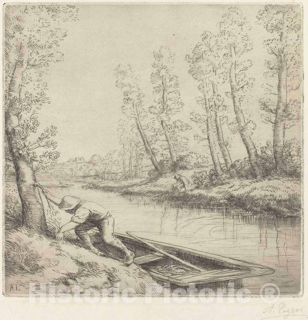 Art Print : Alphonse Legros, Morning Along The River (La Matin sur la Riviere) - Vintage Wall Art