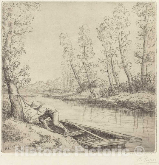 Art Print : Alphonse Legros, Morning Along The River (La Matin sur la Riviere) - Vintage Wall Art