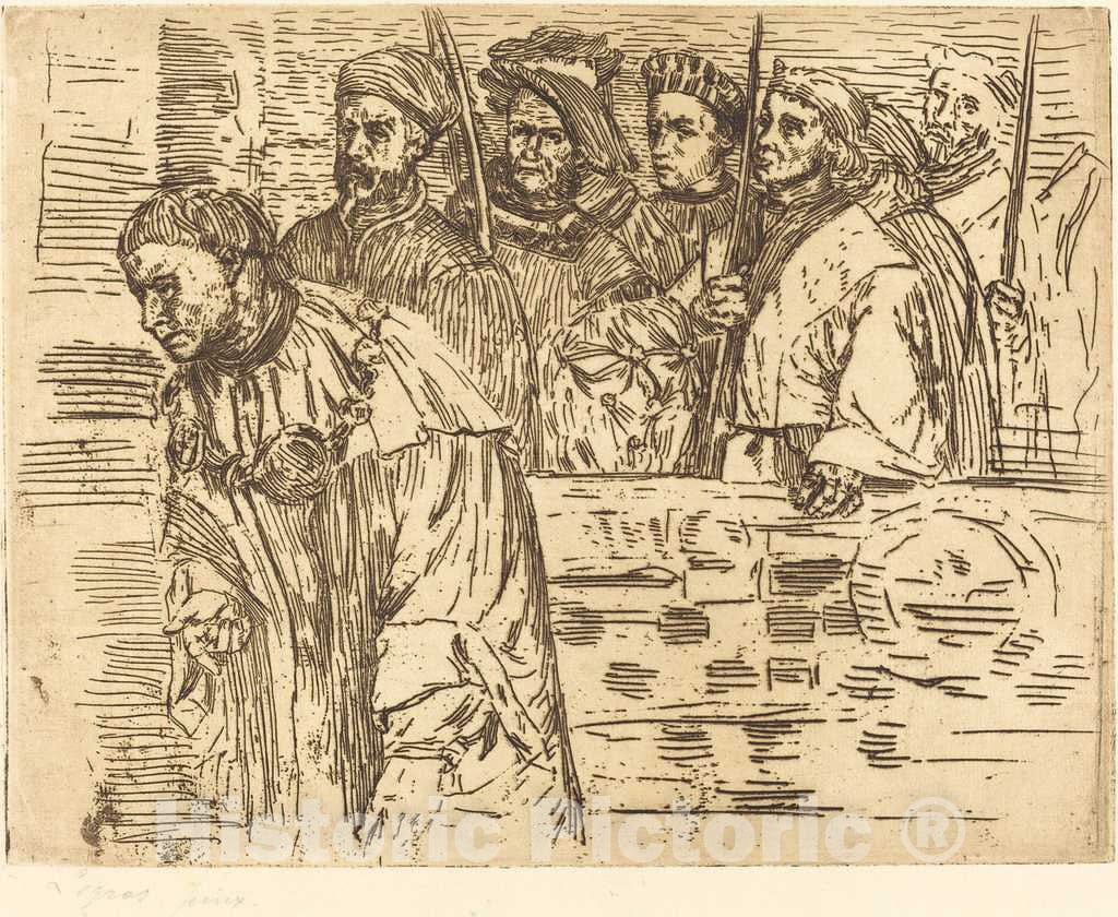 Art Print : Alphonse Legros, Archers (Les Archers), 1862 - Vintage Wall Art