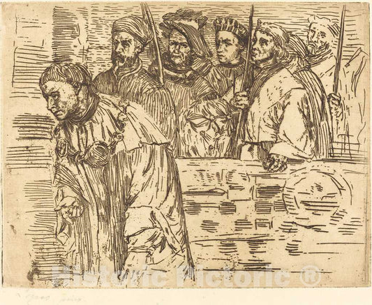 Art Print : Alphonse Legros, Archers (Les Archers), 1862 - Vintage Wall Art