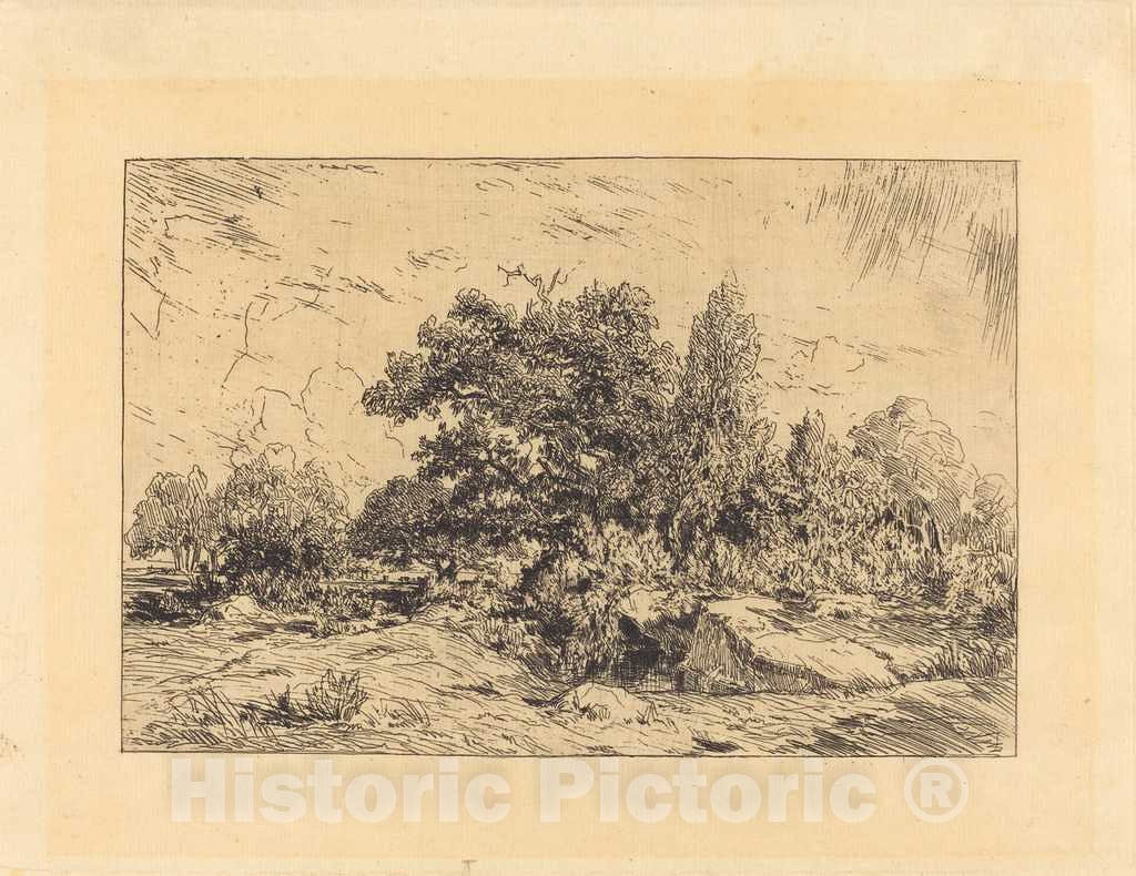 Art Print : ThÃ©odore Rousseau, Vue du Plateau de Bellecroix, 1848-1849 - Vintage Wall Art