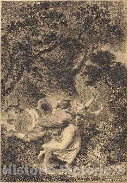 Art Print : Dambrun After Fragonard, La clochette - Vintage Wall Art