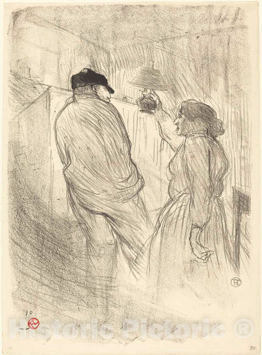 Art Print : Henri de Toulouse-Lautrec, at The Theatre-Libre: Antoine in L'inquiÃ©tude (Au ThÃ©atre-Libre: Antoine Dans L'inquiÃ©tude), 1894 - Vintage Wall Art