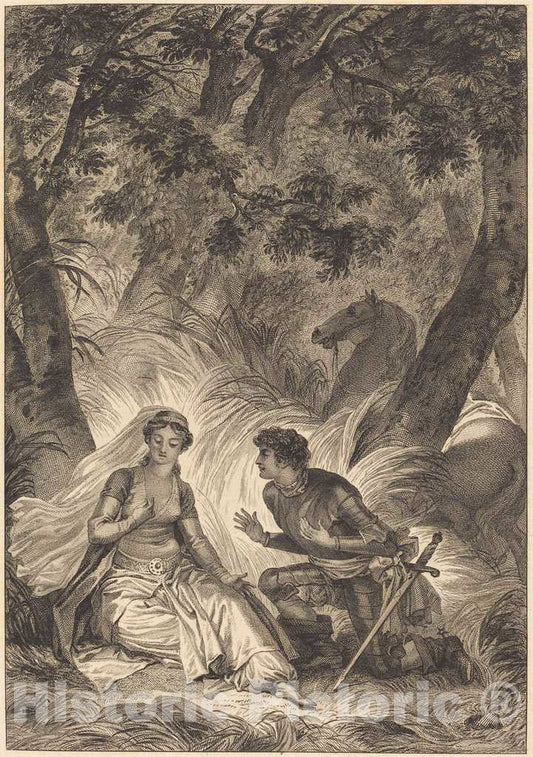 Art Print : Fragonard, La Fiancee du roi de Garbe: La Chevalier - Vintage Wall Art
