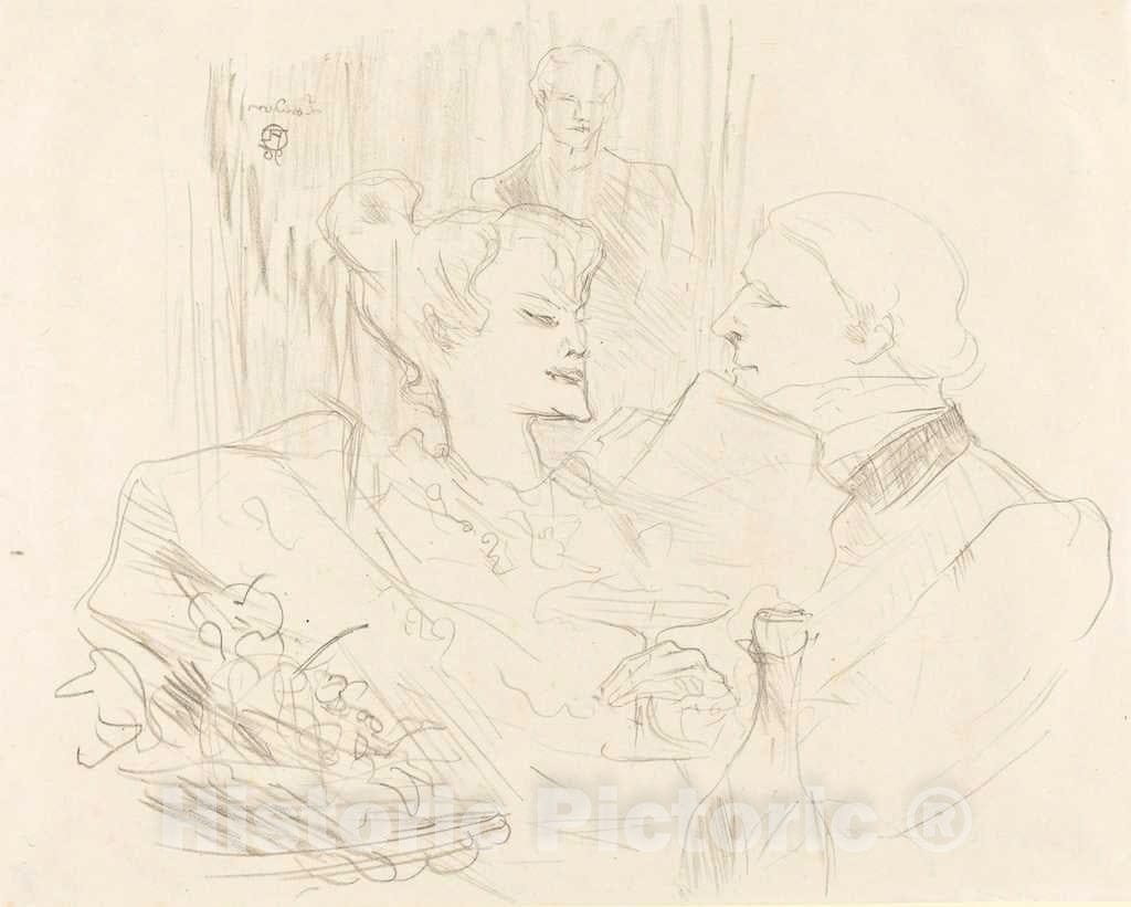 Art Print : Henri de Toulouse-Lautrec, Supper in London (Souper Ã  Londres), 1896 - Vintage Wall Art